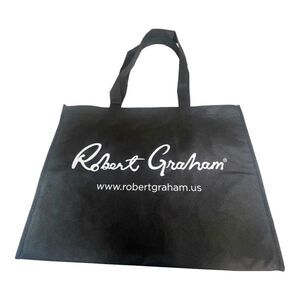 Robert Graham Black Tote Bag 18” X 13” Authentic Shopping Gift Storage